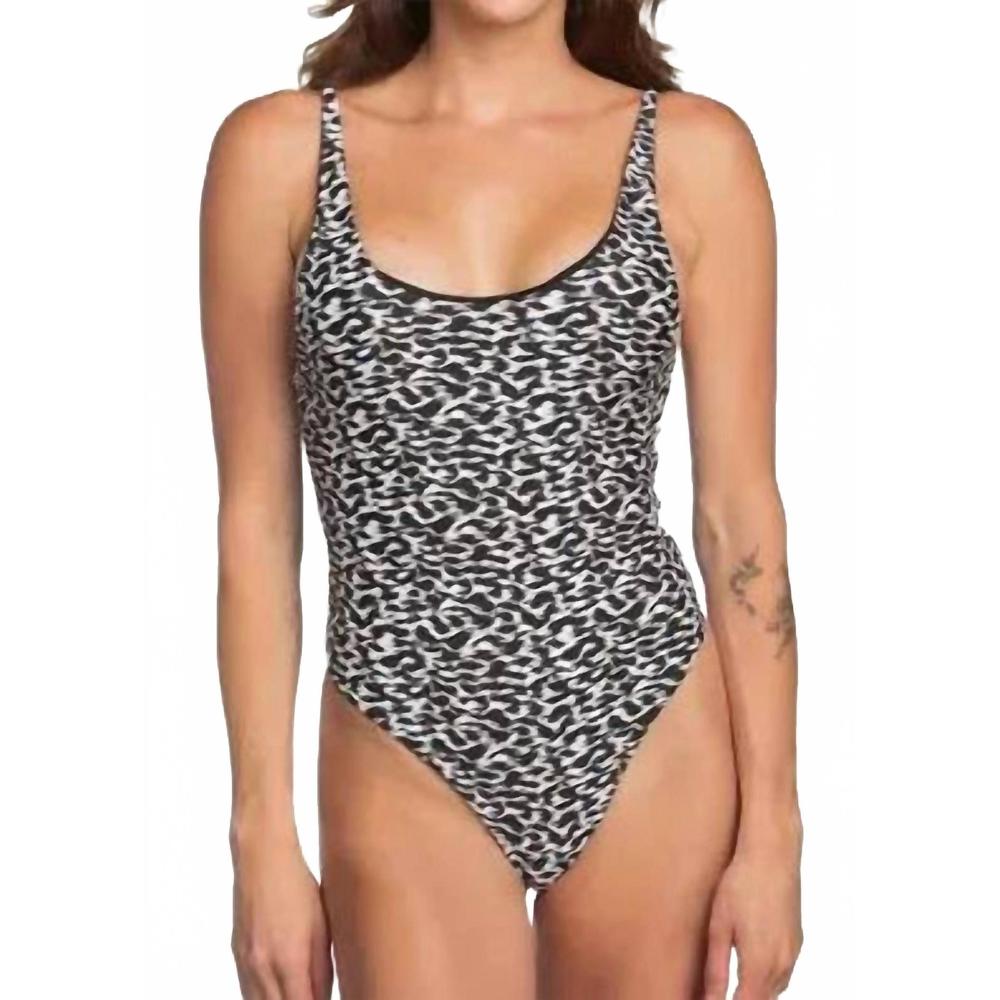 NEW ISLAND WORLD scoop-neck one-piece swimsuit in cheetah